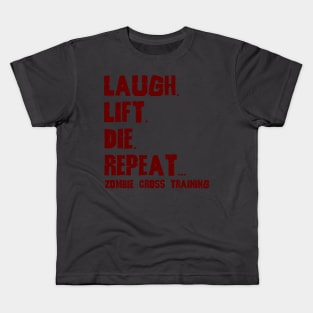 Laugh Lift Die Repeat Maroon Kids T-Shirt